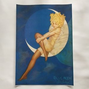 1926 Art Deco woman in moon canvas print